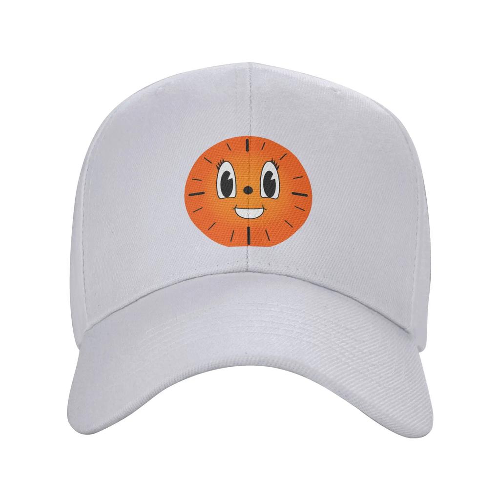 Fashion Miss Minutes Smile Gradient Orange Screen Effect Curved Brim Baseball Cap Hiking Summer Hat