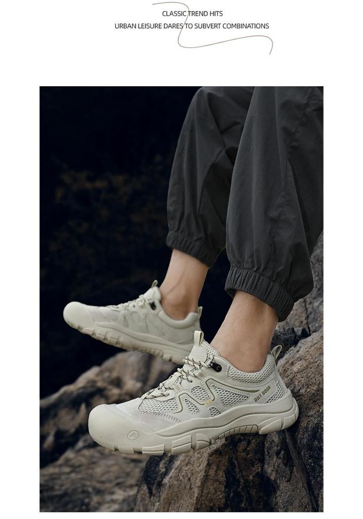 2025 Men's Breathable Mesh Hiking Shoes - Non-Slip, Closed Toe, Casual Outdoor Sports Footwear