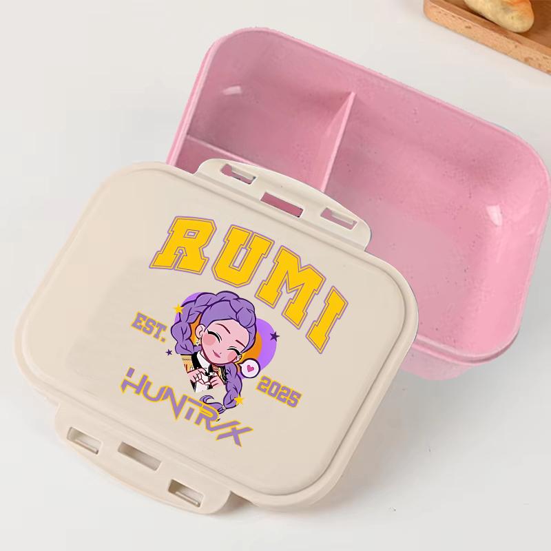 Portable Office Pink kpop Lunch Box Anime Food Storage Containers for k Pop School Picnic Lunchbox Office Dinner Case Gift