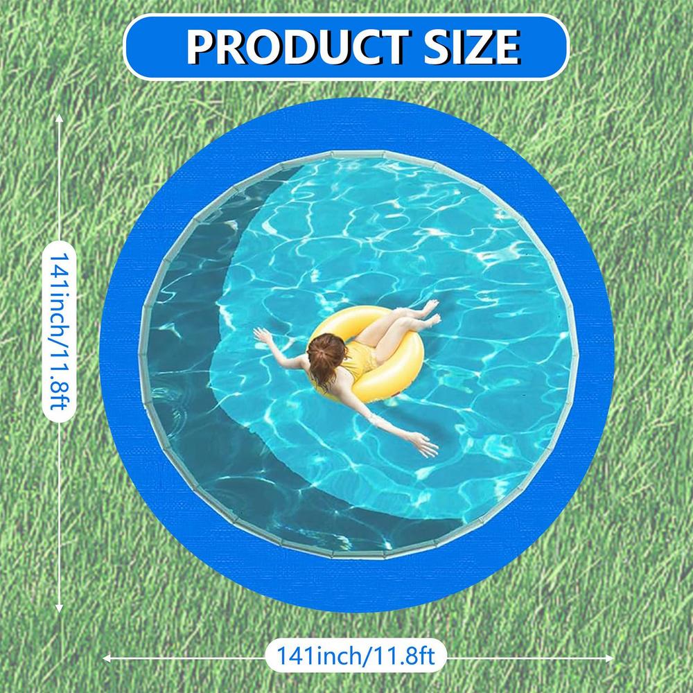 8/9.8/11.8/14.7Ft Round Pool Waterproof Heavy Duty Under Pool Floor Liner Pad Swimming Pool Mat Pool Ground Pad