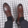 Men's Hand-Scratched Leather Shoes for Spring & Autumn - Business, Casual, Wedding, British & Korean Styles