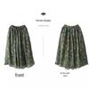 Summer 2023 Women's Vintage Floral Midi Skirt - Heavy Duty Cotton Linen, Flowy Design