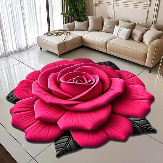 Diatomaceous Earth Bath Mat 3D Peony Pattern Quick Dry Floor Mat