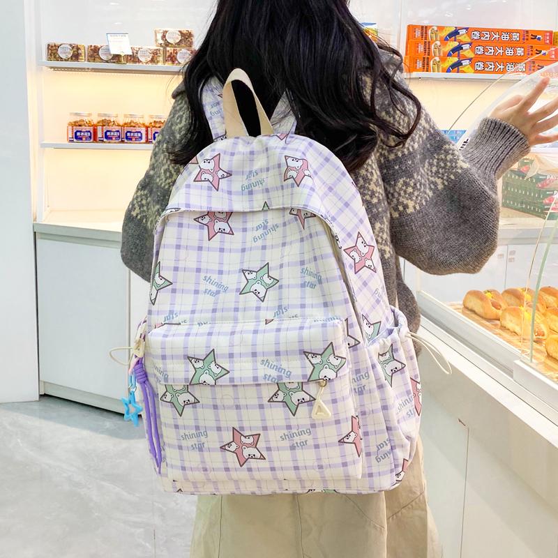 Rucsac usor de mare capacitate Rucsac pentru femei cu imprimeu desenat