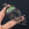 Green Dendrite Opal Gemstone Copper Wire Wrap Handmade Pendant Designer Jewelry