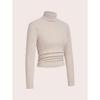 Slim Elegant High Neck Sweater for Women Long Sleeve Solid Color Winter Autumn Clothing