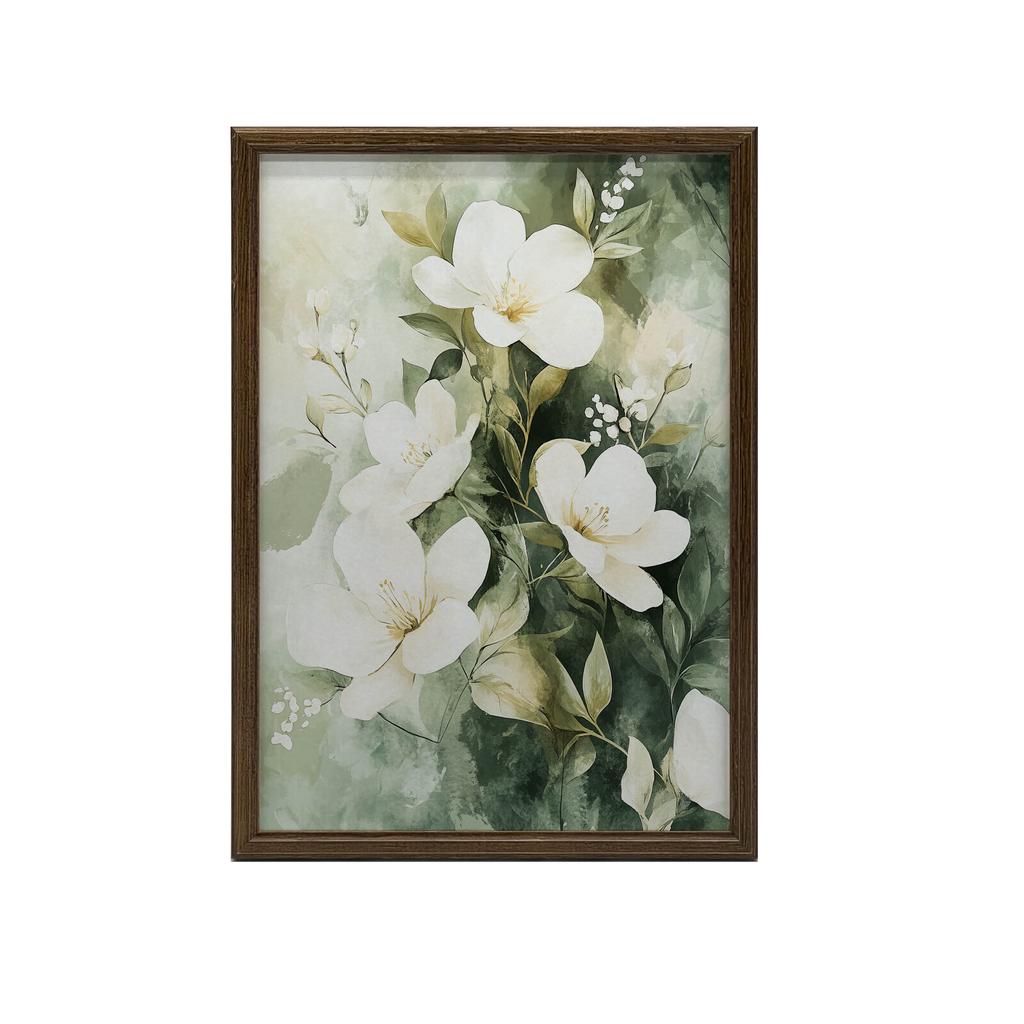 Floral Bouquet On a Green Background Floral Bouquet On a Green Background, 50X70 Cm, Frameless, Premium Canvas On Stretcher