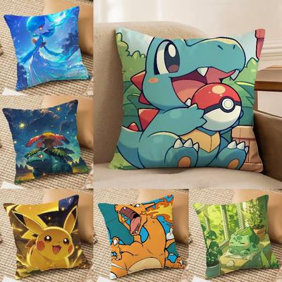 Pokemon Sinnoh Region Anime Plush Pillow Cover Soft Short Plush Cushion Cover For Sofa Bedroom Home Decor Gift