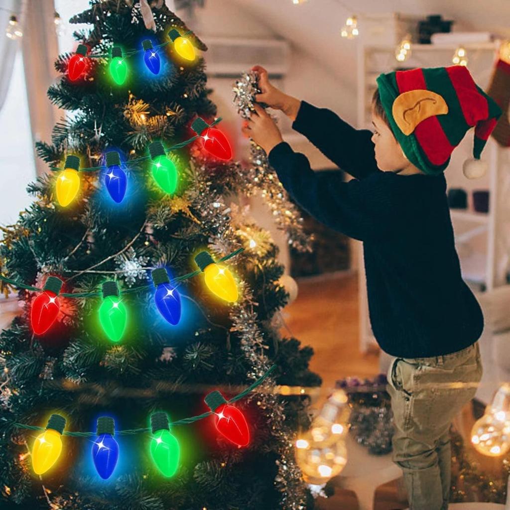 Weihnachts-LED-Licht 9 Lichter Leuchtende Halskette Bunte Laterne Blasenlicht Leuchtende Halskette Blinkende Halskette Hallowee Weihnachtsfeier Dekoration