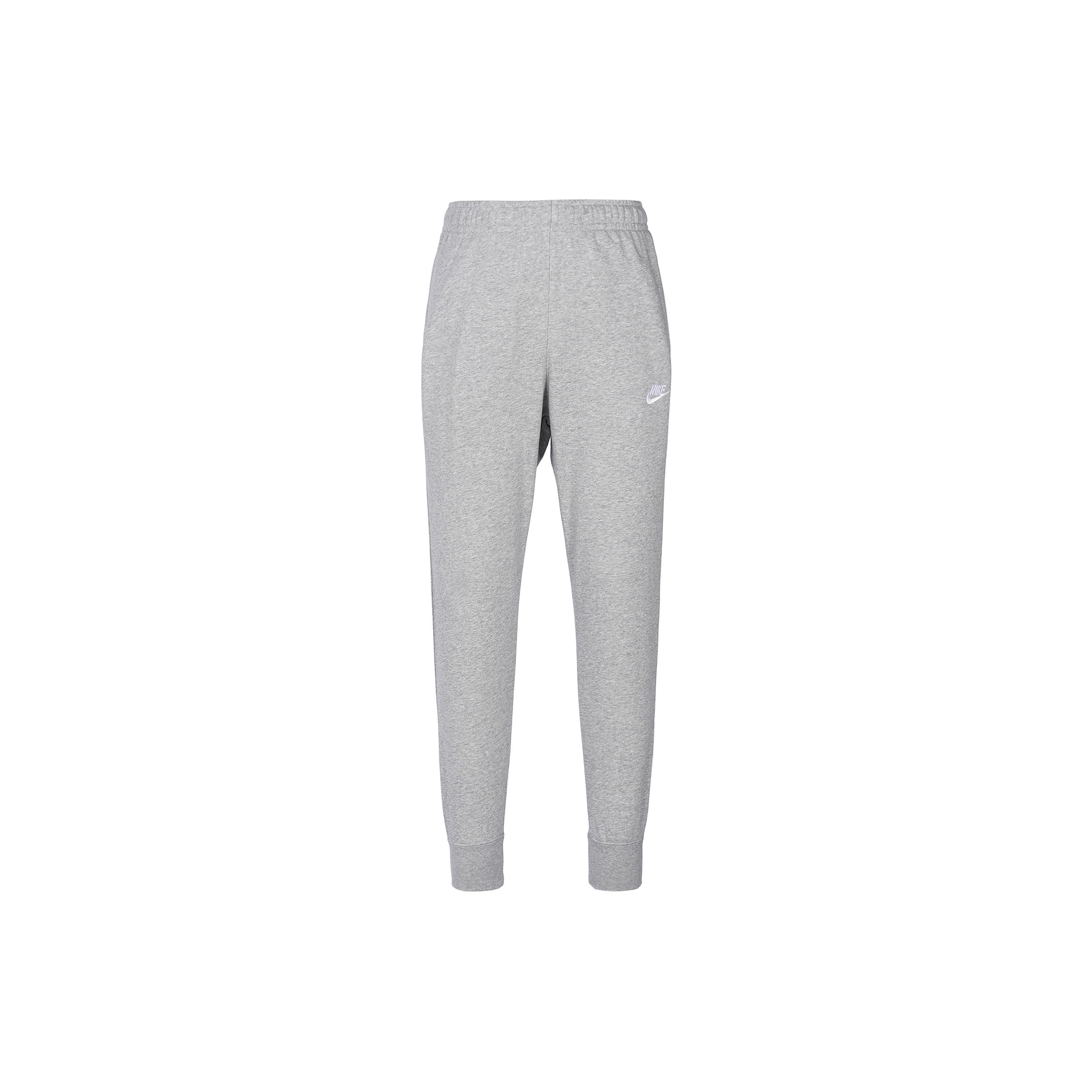 Nike Sportswear Club Fleece French Terry Regular Fit Drawstring Ribbed Cuff Jogger Sweatpants Men Dark Grey Heather White BV2680-063 XXL