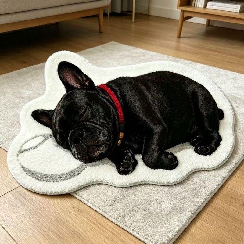 French Bulldog Shaped Rug Dog Carpet For Living Room Bedroom Bathroom Non Slip Floor Mat Kids Room Pet Lover Decor Gift