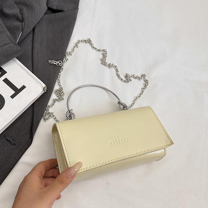 Premium texture temperament design sense portable small square bag beautiful solid color versatile chain single shoulder messenger bag women