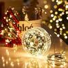 Waterproof LED Christmas Star Light Strip: Dark Green Copper Wire Fairy Lights for Outdoor Decoration