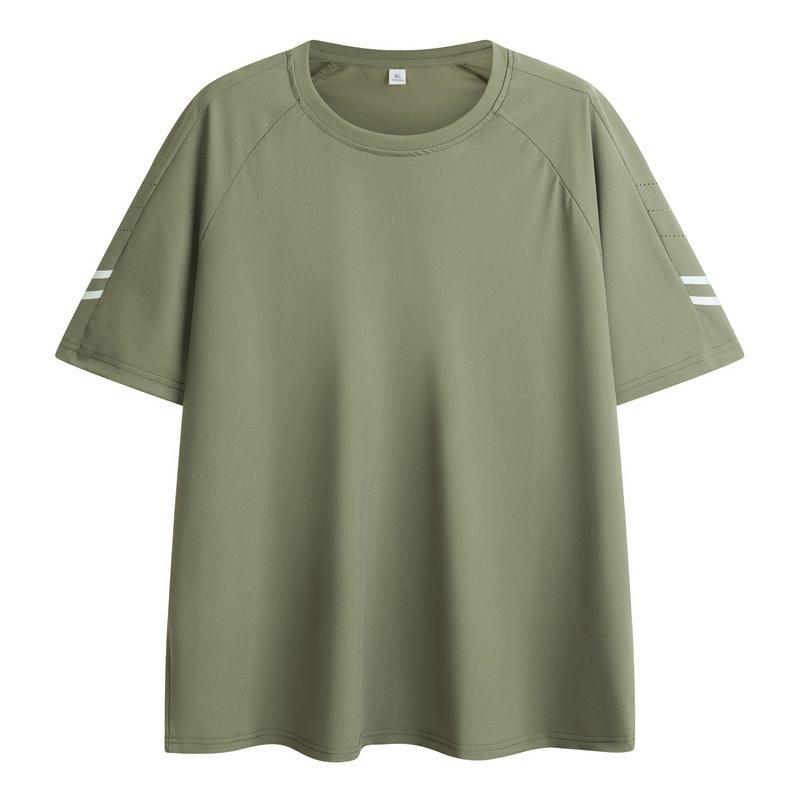 T-shirt da Uomo Taglia L Estiva in Seta Ghiaccio T-shirt Sportiva a Maniche Corte Asciugatura Rapida Traspirante Seta Ghiaccio Elastica Maglietta Top