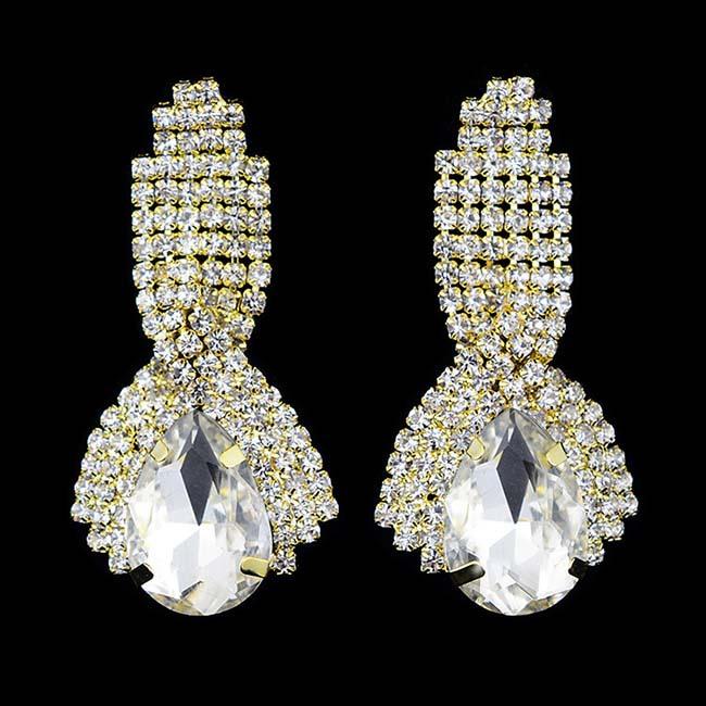 Crystal Large Gemstone Earrings, Fashion Temperament Earrings, Exaggerated Women'S Ear Jewelry