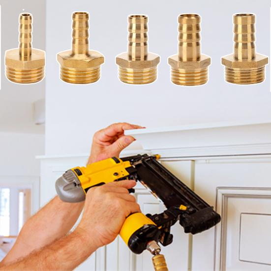 Brass Hose Barb Fittings Adapter Connector High Strength Rustproof Corrosion Resistant Hose Barb Male Fittings Accessories