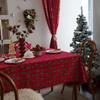 Tablecloth Christmas Holly Leaf Bronzing Berry Print Festive Table Cloth Cover Coffee Table Rectangle