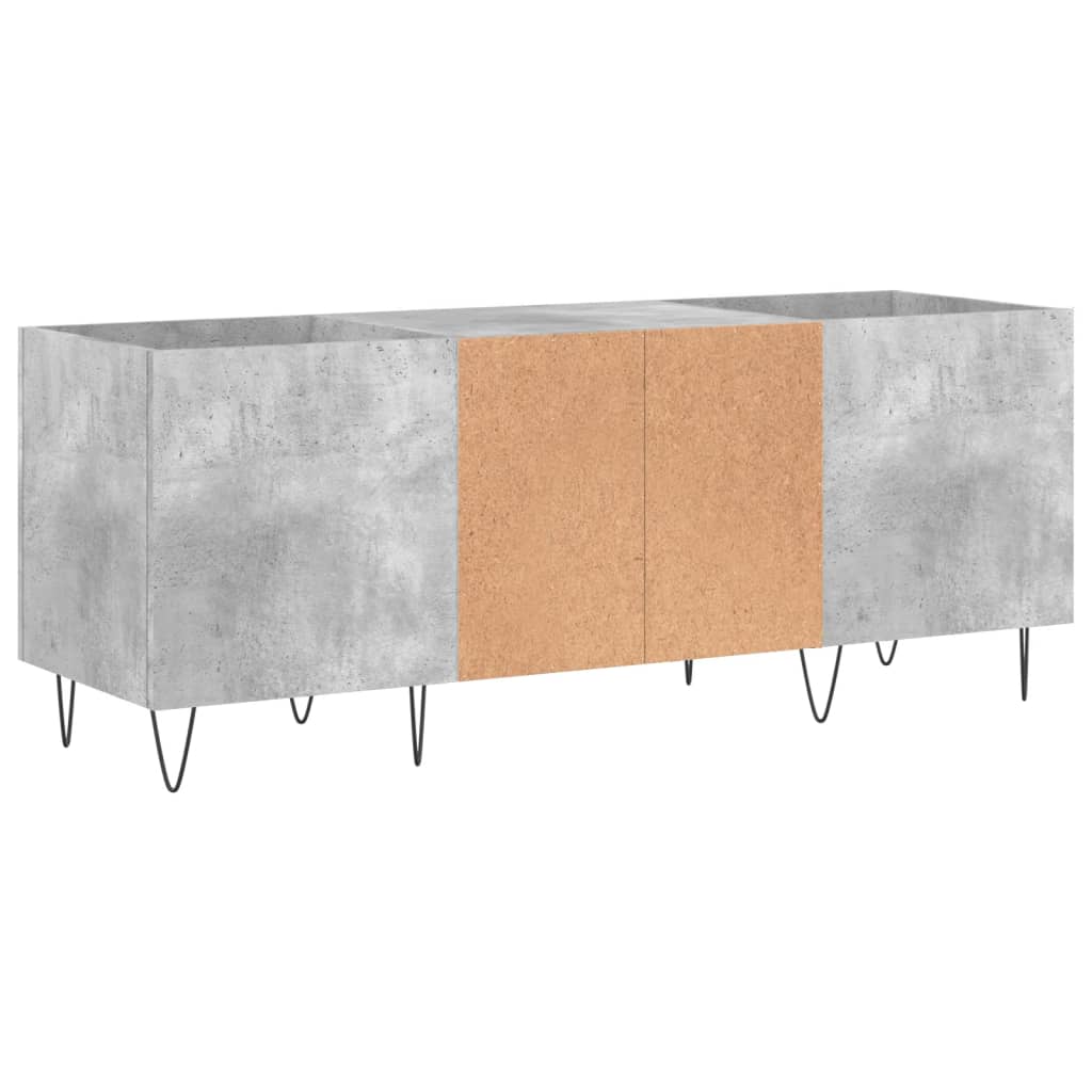 Record Cabinet Concrete Gray 121 x 38 x 48 cm Engineered Wood