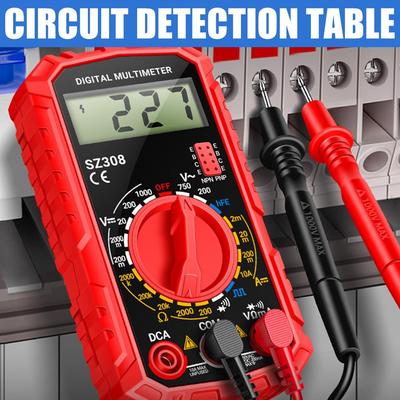 Digital MultimeterAC/DC Current Voltage Resistance Meter Meter Electrician LCD Backlight Ohm Square Wave Test Tools SZ308