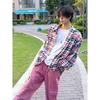 2024 Plaid Langarm Hemd Japanischen Hong Kong Stil Ins Lose Hemd Jungen Sommer Trendy Vielseitig Casual Mantel