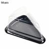 50 Pcs 6/8 Inch Size Cake Slice Boxes Gold/Black Triangular Shape Cheesecake Boxes Clear Lid Triangular Pie Box