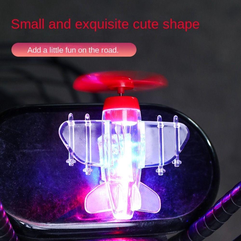 High Quality Wind Power Generation LED Light Safe Riding Warning Effect Small Airplane Creative Ornament Car Decorations