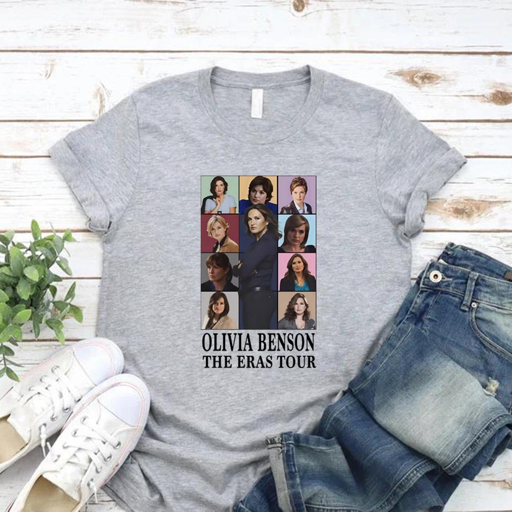 Olivia Benson Eras Tour Tshirts Law and Order Tv Show Shirt Short Sleeve Women Vintage Tshirt Casual Graphic Tee Gift for Fan