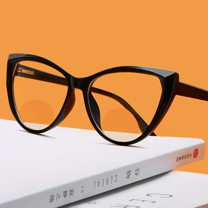 0 -0.5 -0.75 To -6.0 Minus Degree Blue Light Blocking Cat Eye Prescription Spectacles Women Men Student Short-Sight Eyewear