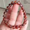 Natural Red Limonite Quartz Trendy Strand Bracelet Rare Stretch Yellow Phantom Round Beads Women Men Jewelry AAAAA