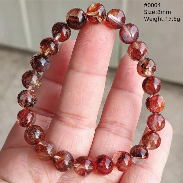 Natural Red Limonite Quartz Trendy Strand Bracelet Rare Stretch Yellow Phantom Round Beads Women Men Jewelry AAAAA