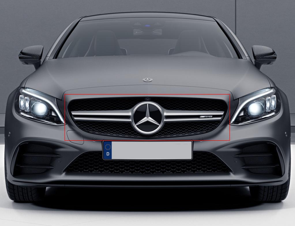 

Передні грати AMG Silver 2014-2018, з камерою для Mercedes C-сlass W205