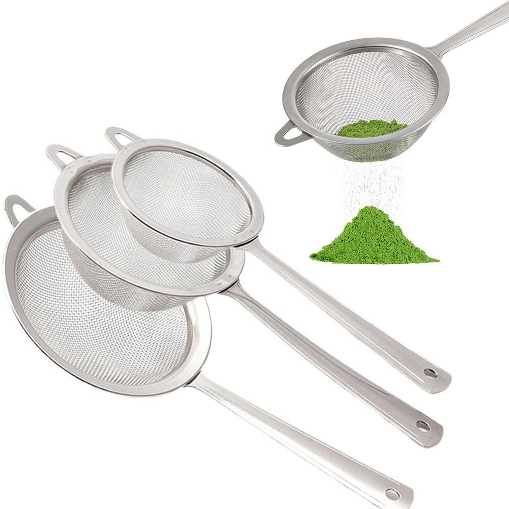 

Very Fine Mesh Matcha Sifter Stainless Steel Tea Strainer Portable Fine Mesh Strainer for Kitchen Silver-6.5cm