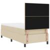 Box Spring Bed with Mattress and Headboard Cream 80 x 200 cm Fabric