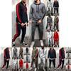 Mens Running Tracksuit Set With Hooded Jacket And Adjustable Waistline Pants For Activewear