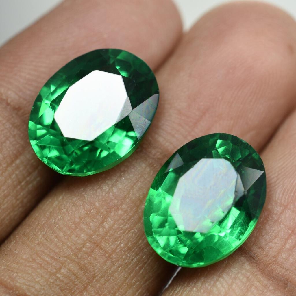 18.10 Ct Natural Tsavorite GARNET Green Oval Shape Loose Gemstone Pair