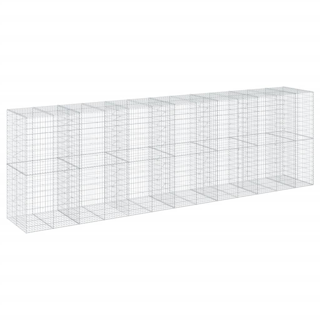 Vidaxl Gabion Basket with Lid, 650X100X200 Cm, Galvanized Iron