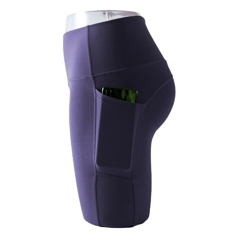 Sports Shorts New High Waist Hip Lift Yoga Five-point Pants with Pockets Fitness Cycling Pants Running Tight and Thin Yoga Shorts Women