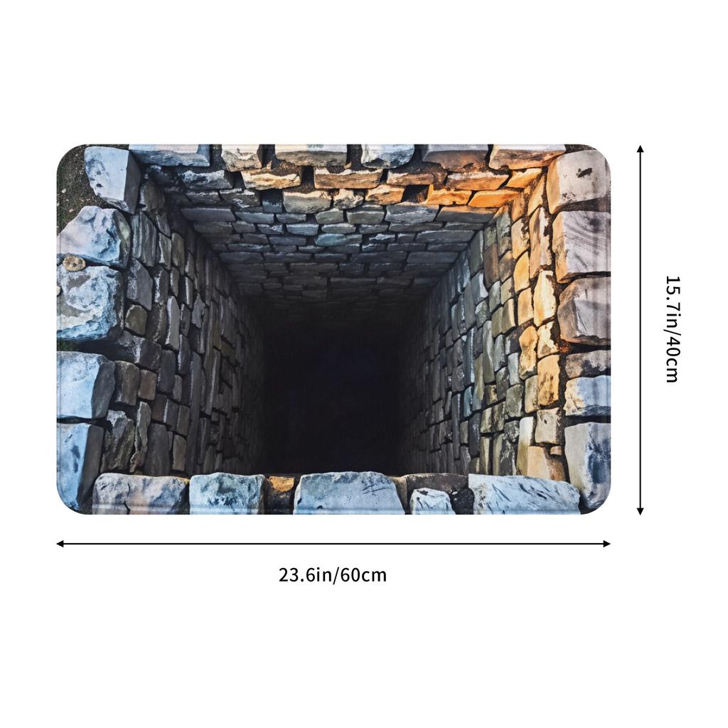 3D Visual Illusion Deep Pit Trap Front Floor Door Entrance Mat Indoor  Kitchen Bath Doormat Bedroom Carpet Rug