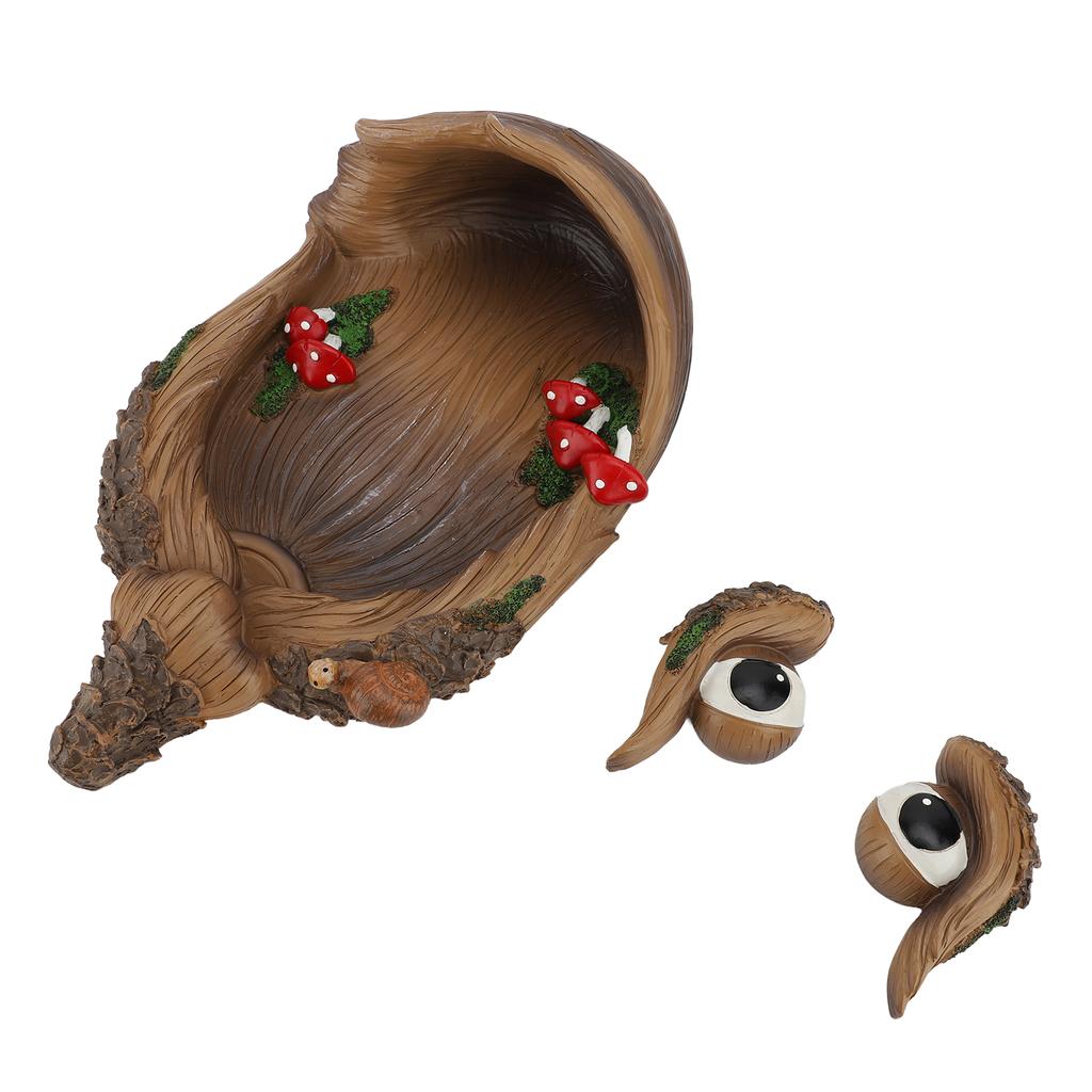 Tree Face Decor Bird Feeder Outdoor Fun Old Man Tree Hugger Sculpture Yard Art Garden Lawn Ornament