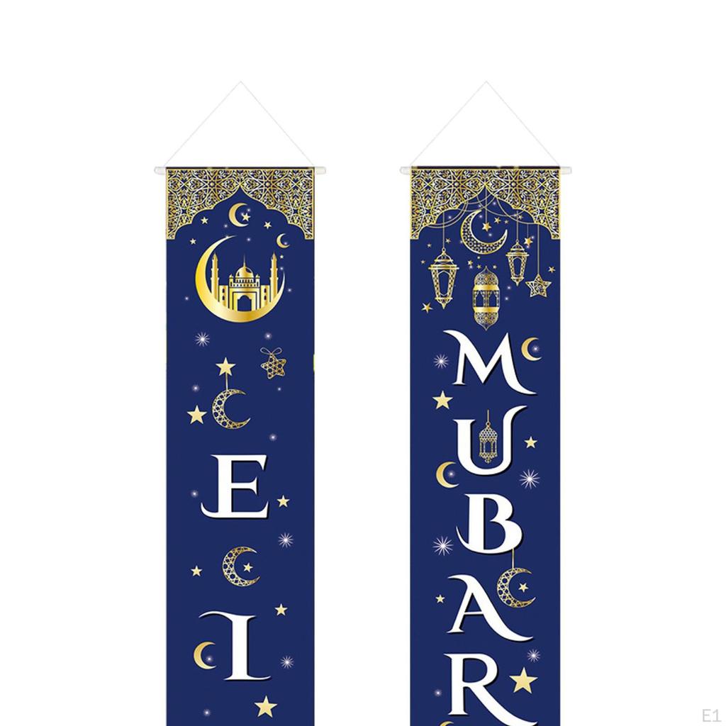Eid Mubarak Dekorationsbanner-Set für die Haustür, strapazierfähiges Polyestergewebe, arabische Dekorationen, Größe