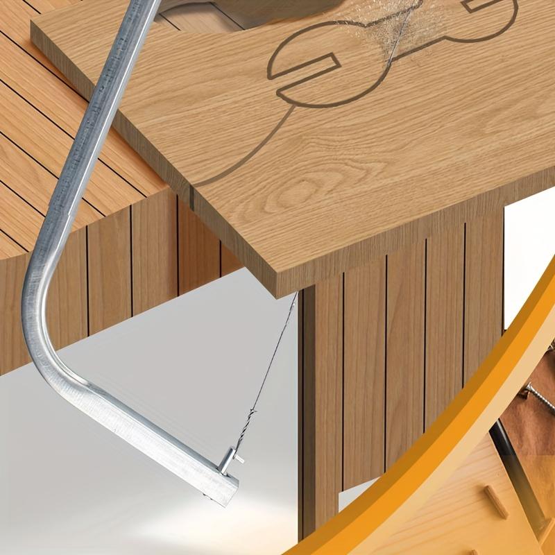 1 szt. Piła cięciwa i 10 szt. Brzeszczotów, Ręcznie robiona piła druciana, Narzędzia do obróbki drewna DIY piła druciana do użytku domowego