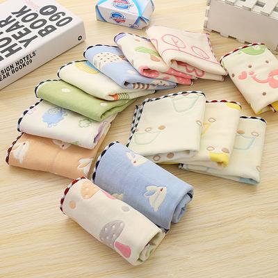 2PCS 6-layer Dual-side Gauze Square Face Towel for Shower 25*25CM