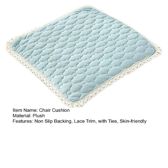 Coussinets de Chaise Antidérapants Coussin Peluche avec Liens, Coussin d'Assise Bordure en Dentelle, Tapis Confortables pour Sièges de Salle à Manger 16 x Pouces Lavable Bureau Épais Doux Tabourets de Cuisine