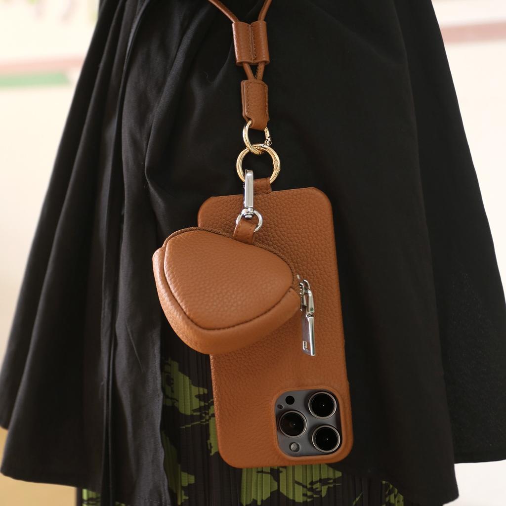 Crossbody Lanyard Genuine Leather Case For iPhone 16 Pro Max 15Pro 11 13 12 14Pro Cover Cases With Strap Leather Bag For Airpods