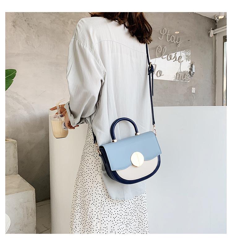 Контрастные цветные кожаные сумки через плечо для женщин 2020 дорожная сумка модная — фото 6