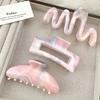 Pink Gradient Smudge Hair Clip Female Sweet Design Versatile Shark Clip Temperament Hair Accessories