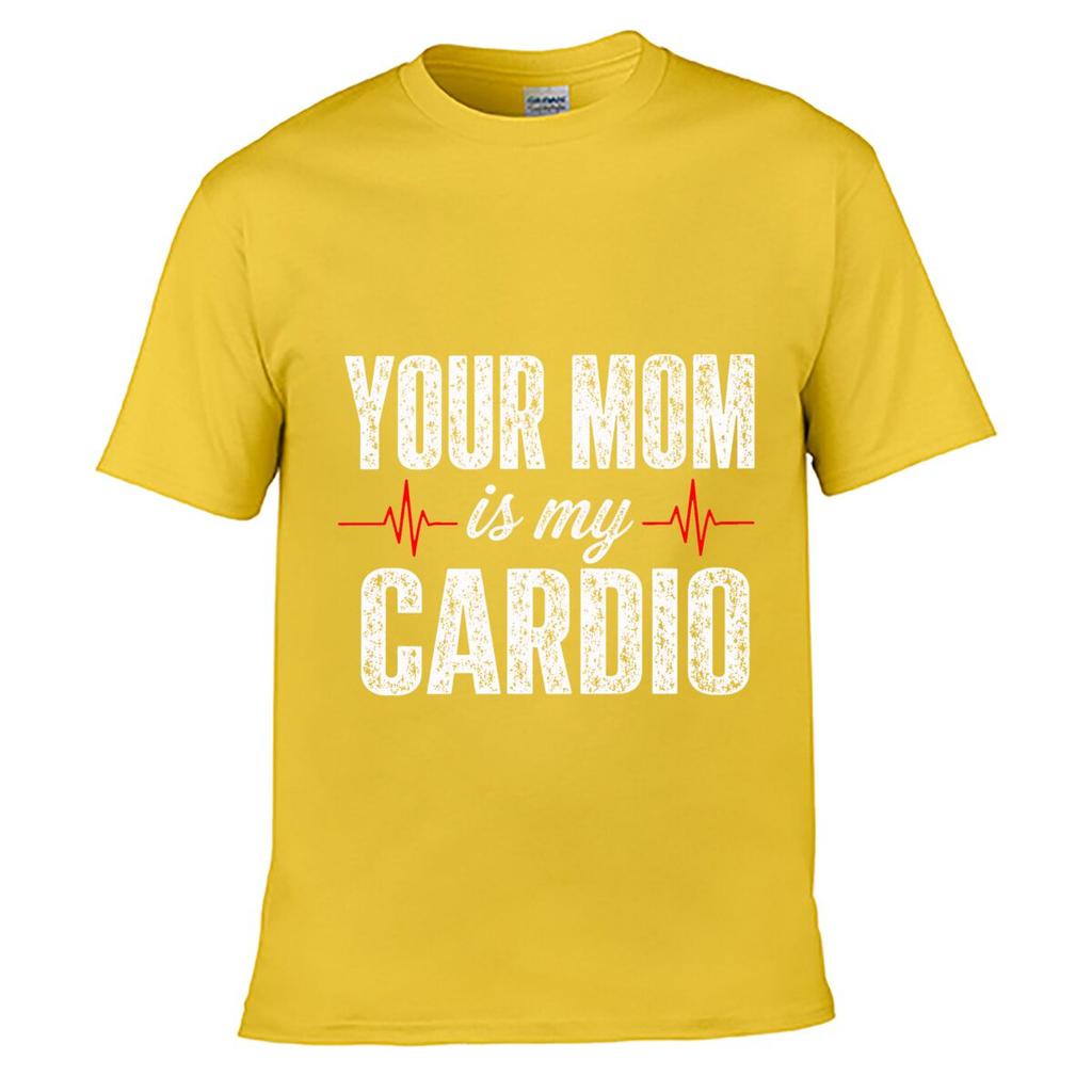 Your Mom Is My Cardio Unisex Summer Washed Tee Loose Distressed Top