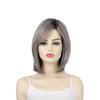 Element Synthetic Cosplay Bob Wig with Bangs Short Straight Ash Silver Grey Daily Party Wigs for Women Heat Resistant Fiber Wigs