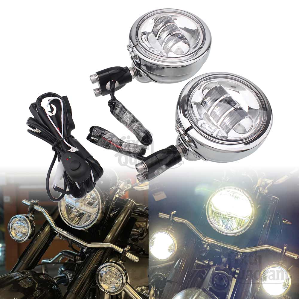 Motorcycle Fog Lights 4.5inch LED Auxillary Headlight Chrome/Balck Fit For Motorbike Offroad Vehicle BMW R18 Classic R18B Honda