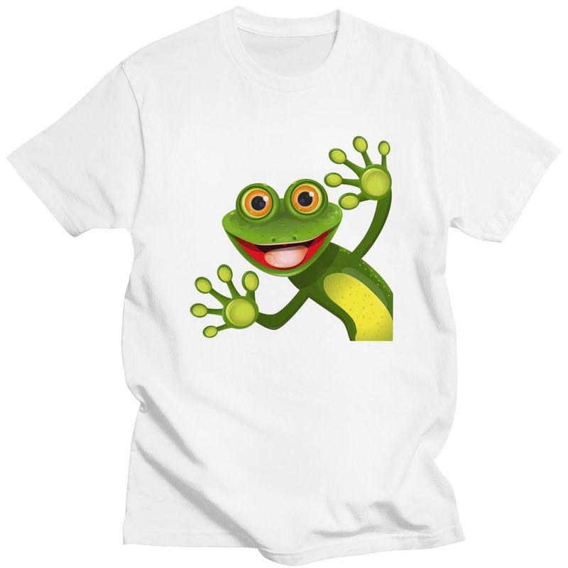 Custom Happy Frog T Shirts for Men Pure Cotton Tees Tshirt Short Sleeve Casual Tshirt Clothing